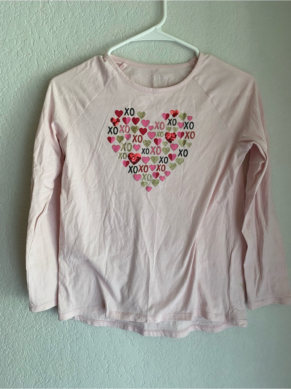 The Children's Place Light Pink Long-Sleeve Tee with Heart XOXO Graphic